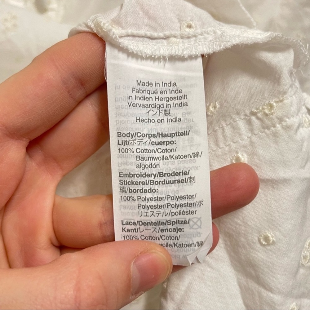 J Crew White Eyelet Blouse. Sz Small - Picture 6 of 10